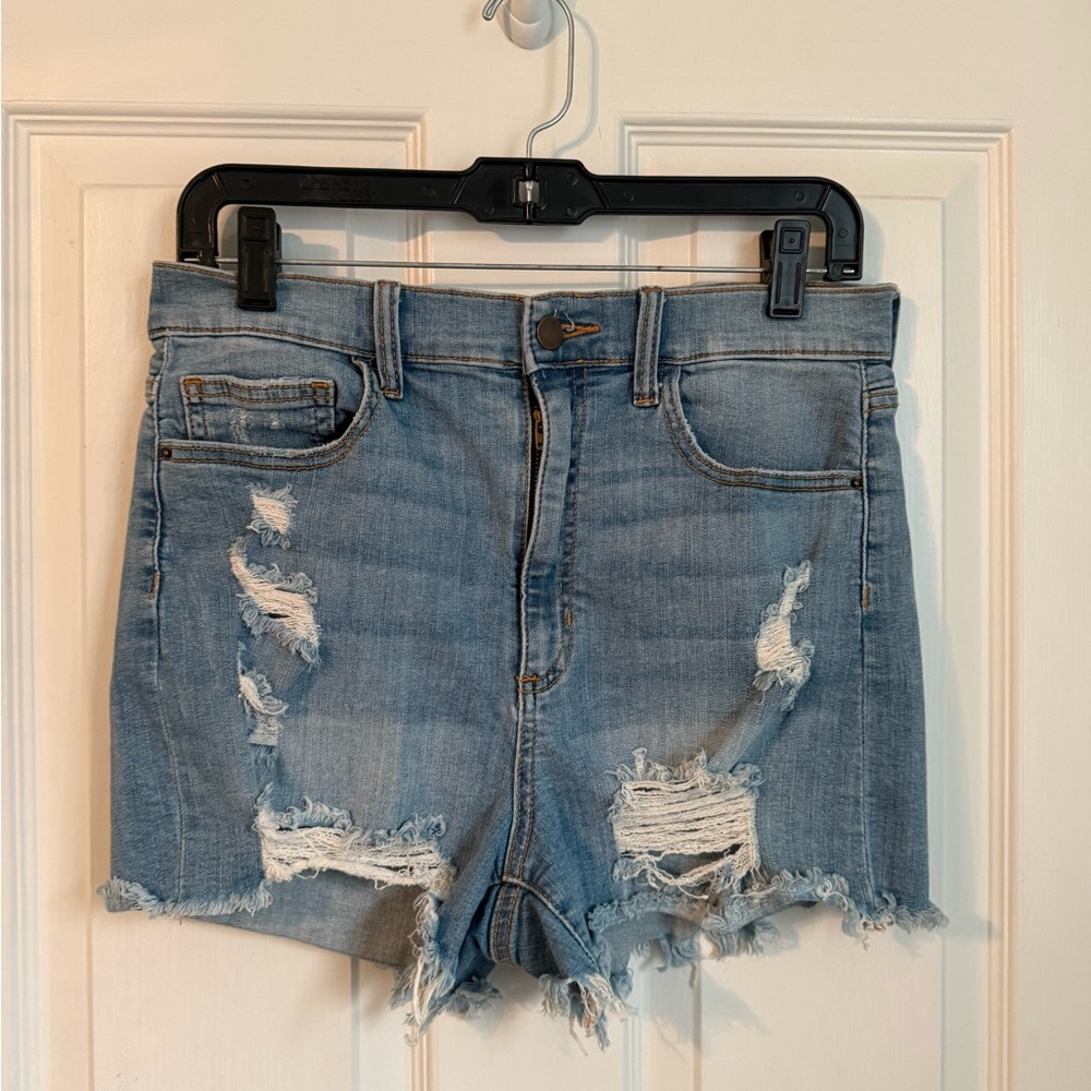 Altar'd State Light Blue Distressed Jean Shorts